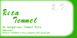 rita temmel business card